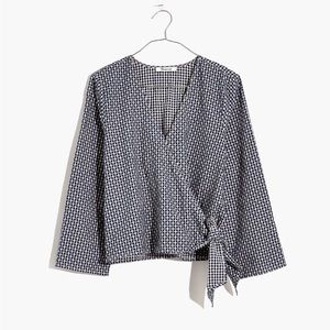 Madewell Textured Cotton Wrap Top